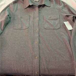 Faherty Heather Gray Button Down Shirt
